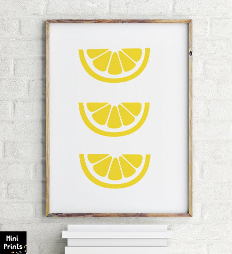 SALE Lemon Print Lemon Decor Lemon Wall Art LEMON Kitchen Etsy