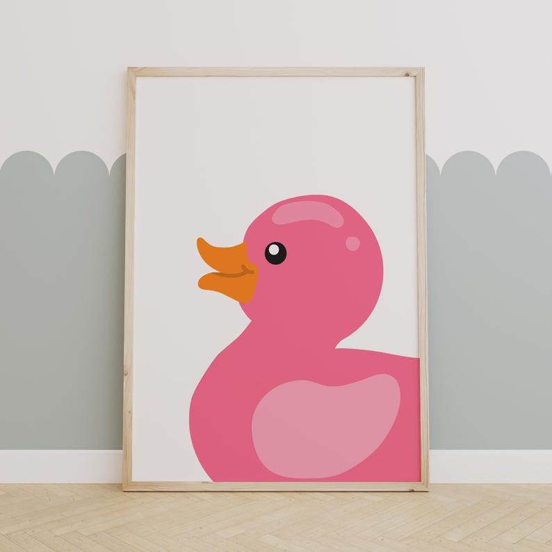 Pink Rubber Duck Printable Wall Art – Instant Download
Add a splash of fun to your little one’s space with this adorable pink rubber duck wall art! Bright, bold, and super cute, this printable design is perfect for a nursery, playroom, or bathroom decor.
Its minimalist style and vibrant colors make it a charming addition to any modern kids’ room – sweet, playful, and easy to love!