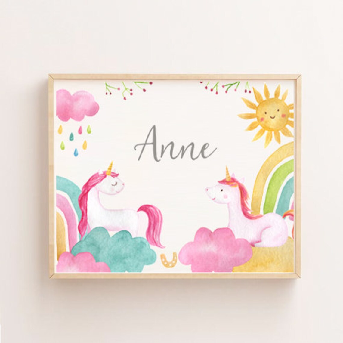 Unicorn Name Print unicorn Custom Name Print Personalized | Etsy
