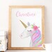 Custom Name Print, Unicorn Custom Sign, Girl Wall Decor, Name Print ...