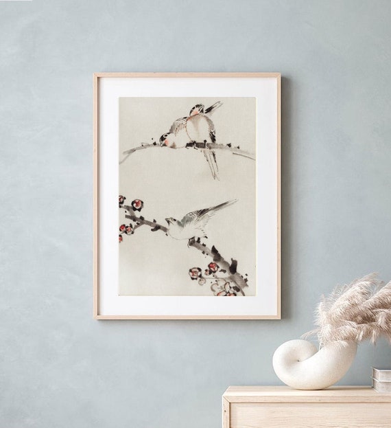 Japandi Birds Art Print, Japanese Antique Illustration (Digital Download)