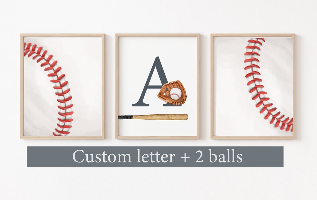 Boys Room Decor, CUSTOM Letter Baseball Print Set, Printable Baseball ...