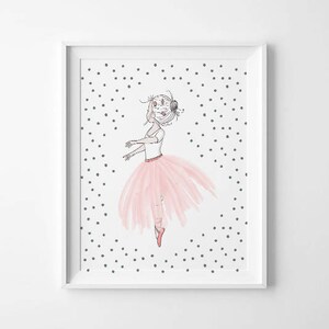 Art mural ballerine art de pépinière de ballerine douce art mural pour enfants décor de pépinière ballerine rose ballerine princesse art de pépinière de ballet image 7