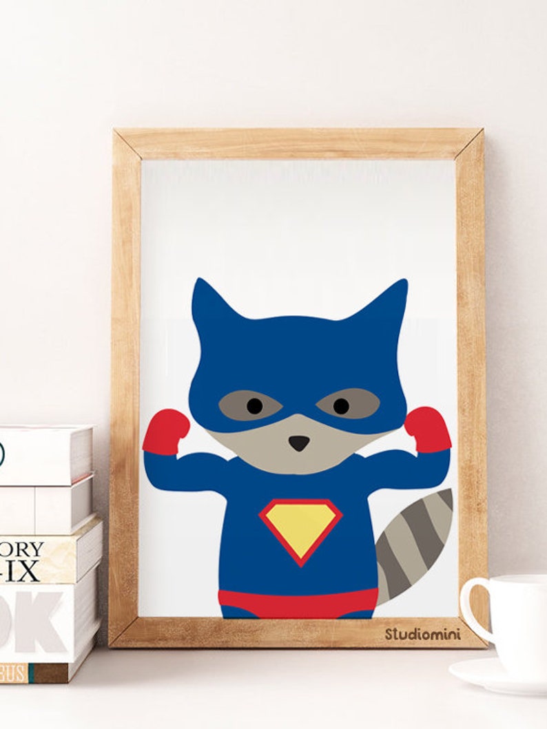Set of 6 Superhero Wall Art Boys Room Decor Superhero Wall Etsy