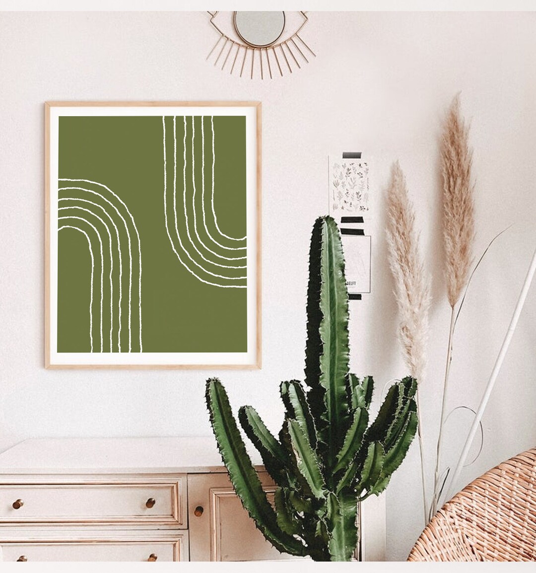 Printable Wall Art, Green Bedroom Wall Art, Rainbow Wall Art, Abstract Wall Art, Abstract ...