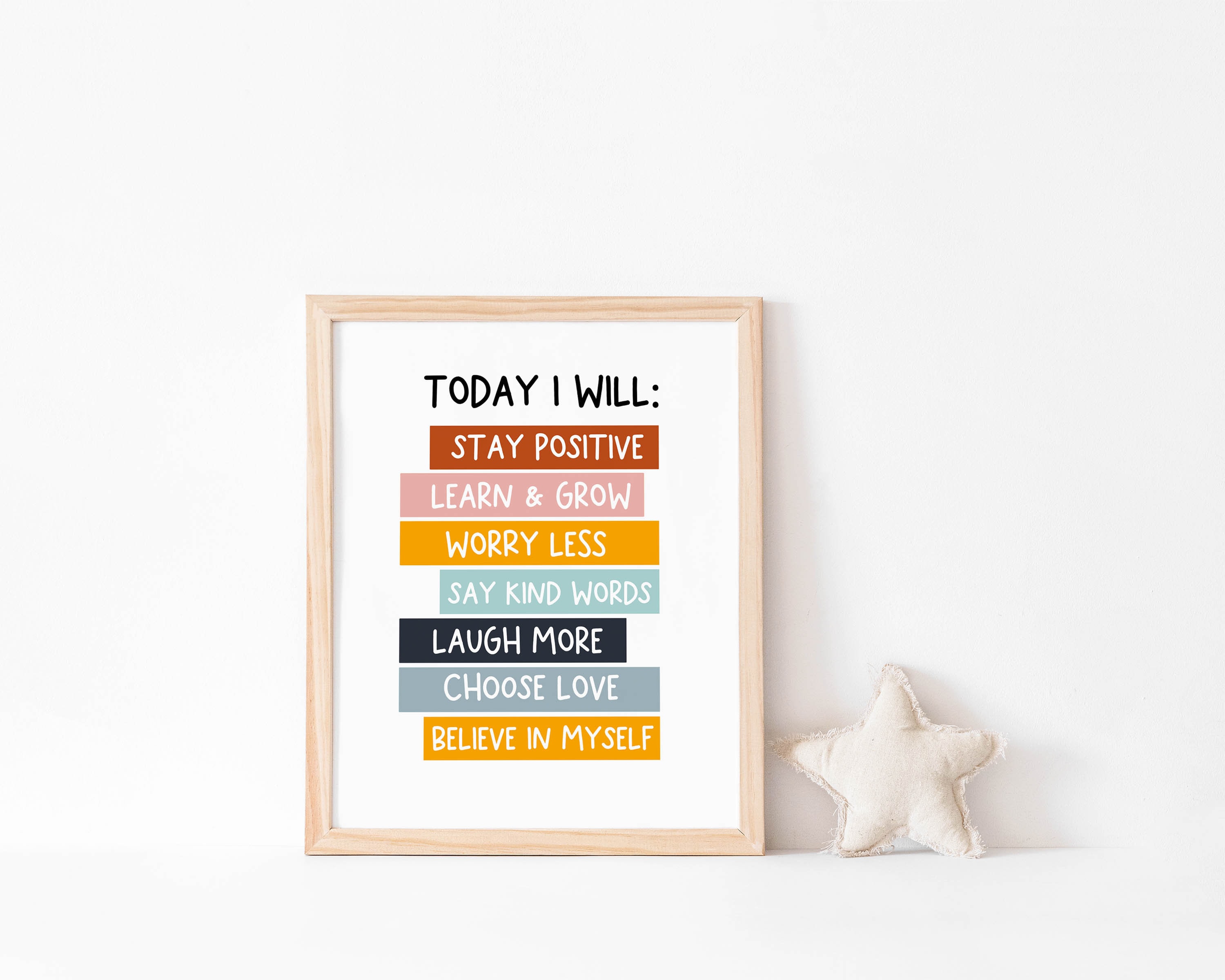 Kids Affirmation Art: Today I Will Positive Quote (digital Download ...