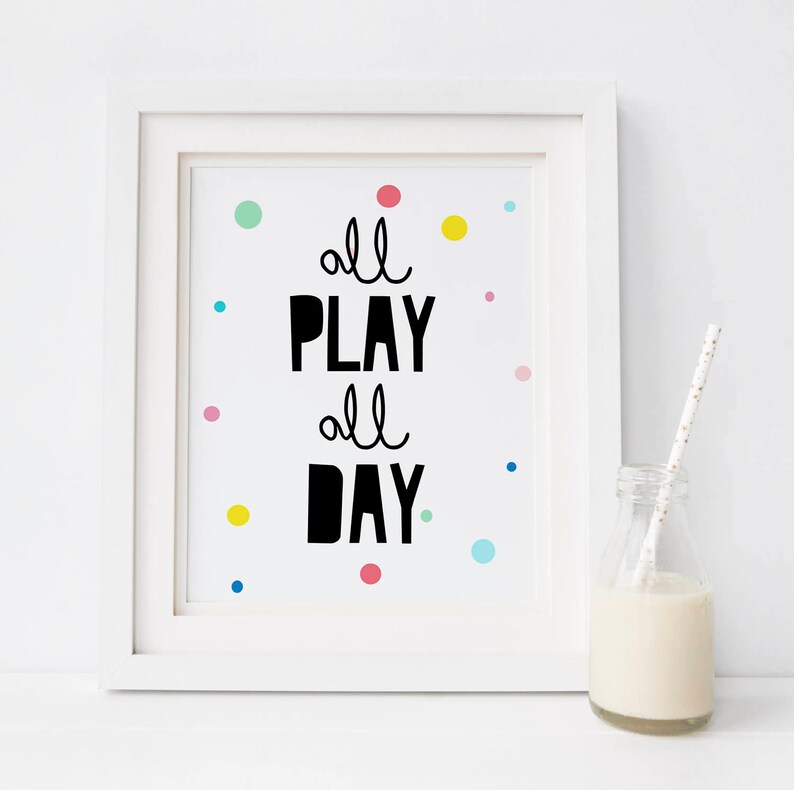 Playroom Wall Artlet's Play Nursery Decor Playroom Etsy