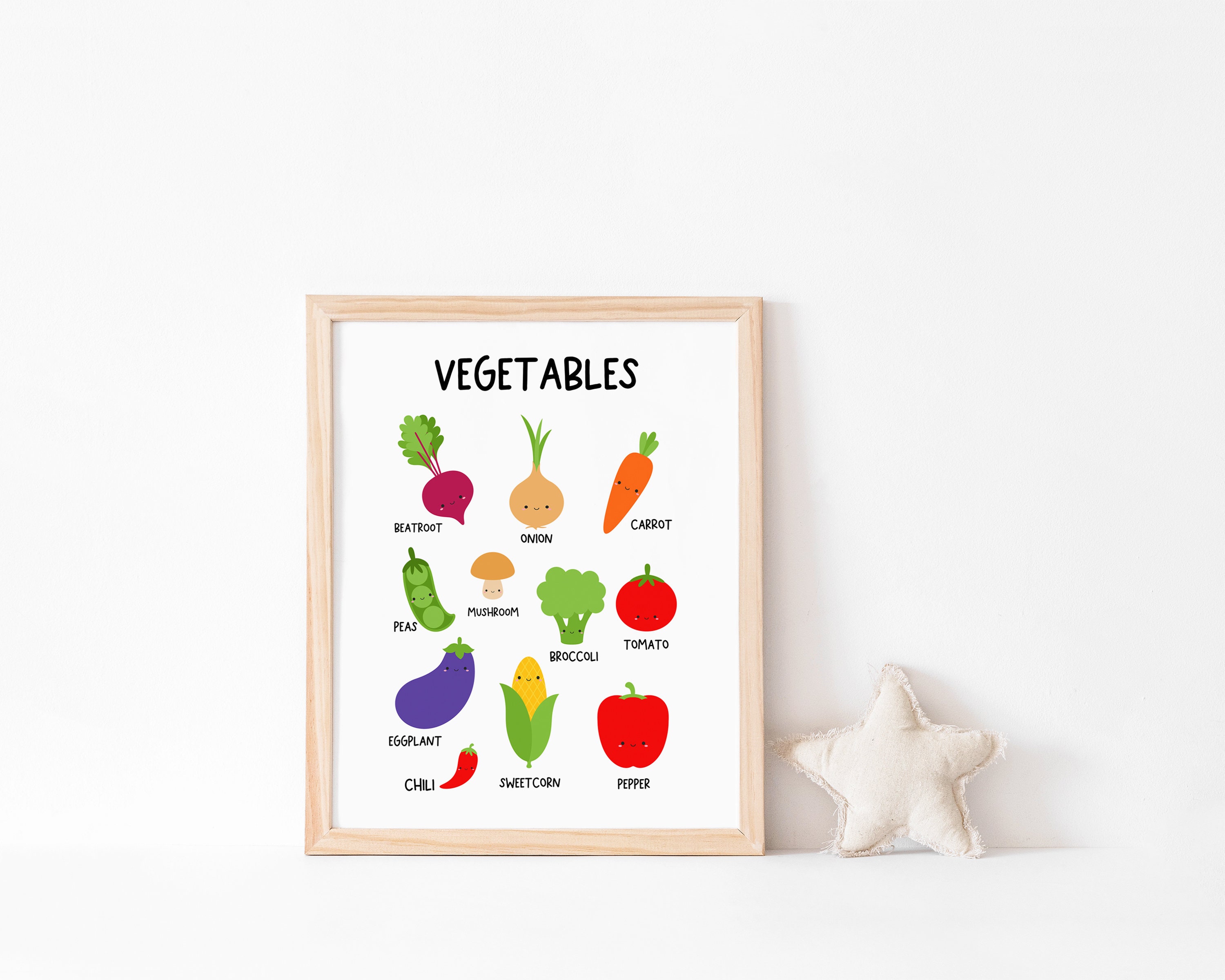 Vegetables and Fruits Printable learning prints Veggies | Etsy