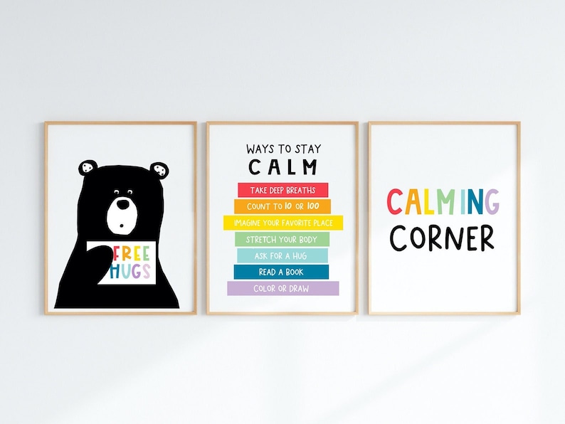 Calming Corner PRINTABLE Calm Down Zone Educational Posters Etsy Hong