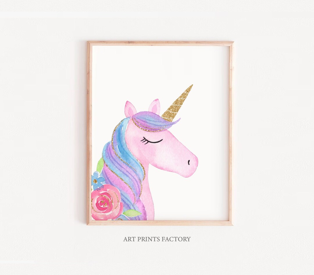 Unicorn Girl Print, Girls Prints,unicorn Print, Trendy Unicorn Poster ...