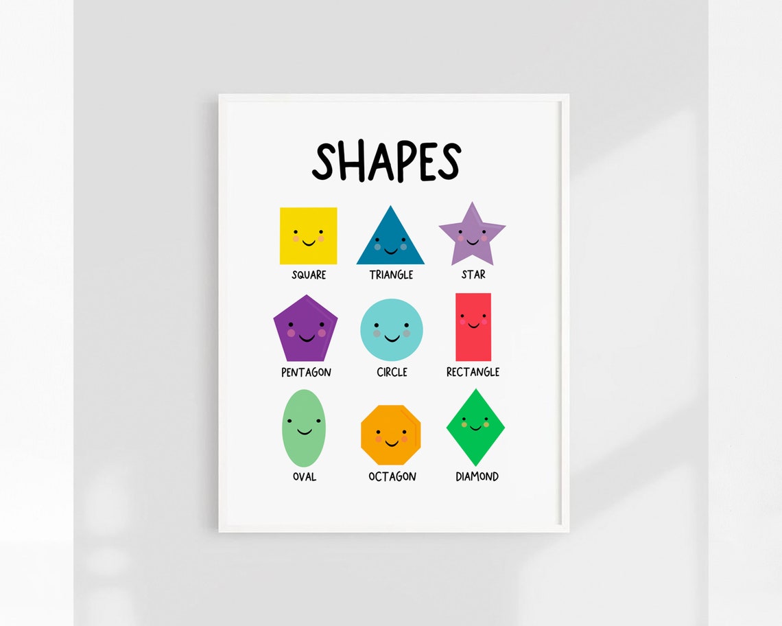 Geometric Shapes Printable Montessori Poster Homeschool | Etsy