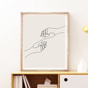 one line Print, Abstract hands Wall Art, Abstract Decor, Contemporary art Print,  Digital Download, Art Print, Bedroom Decor, neutral art