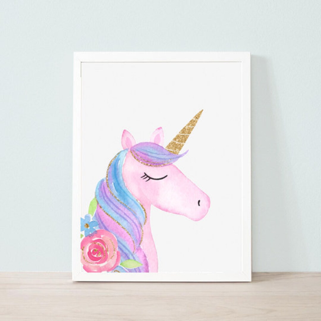 SALE Unicorn Head Print Girls Printsunicorn Print Unicorn - Etsy