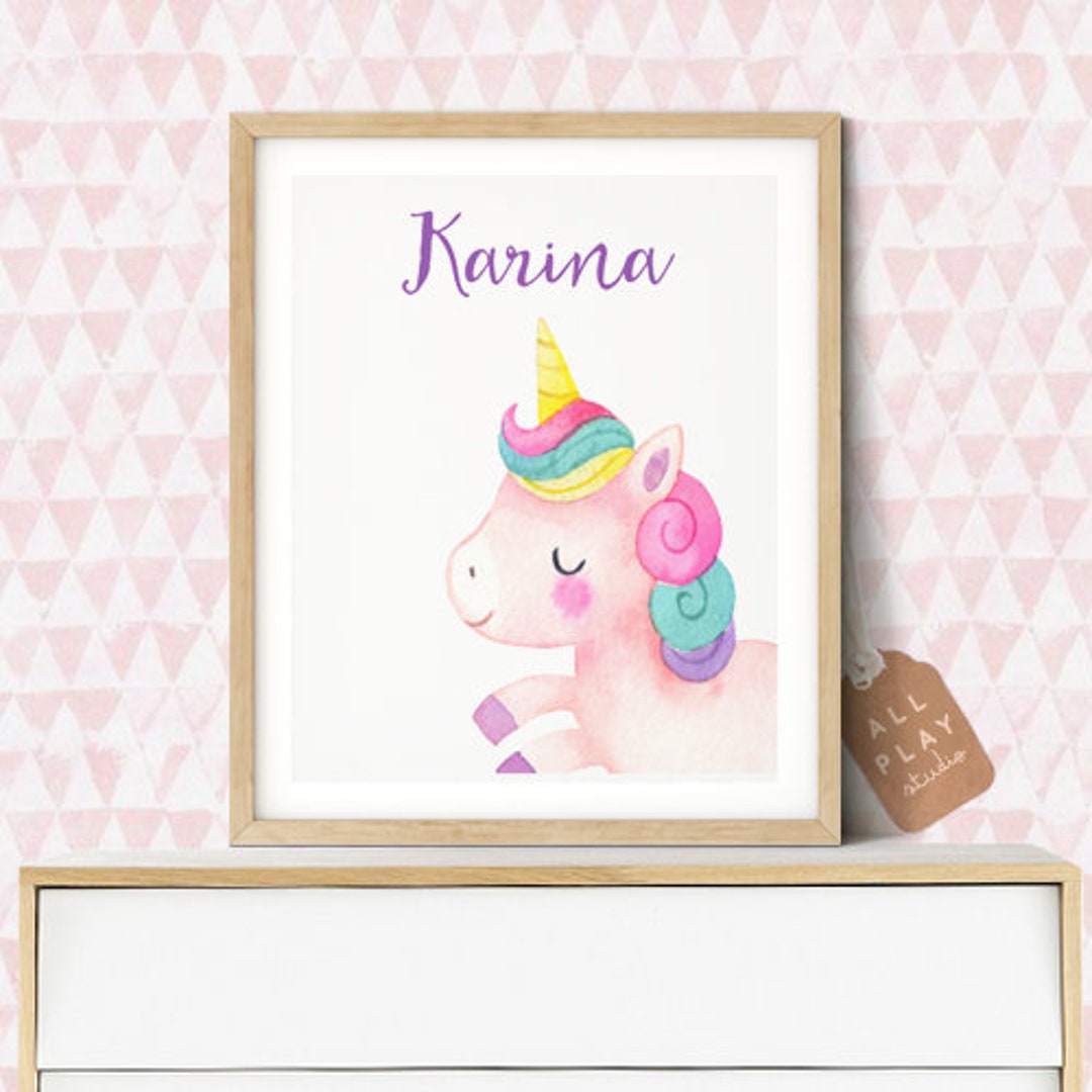 Custom Nursery Print Unicorn Name Print Custom Calligraphy - Etsy