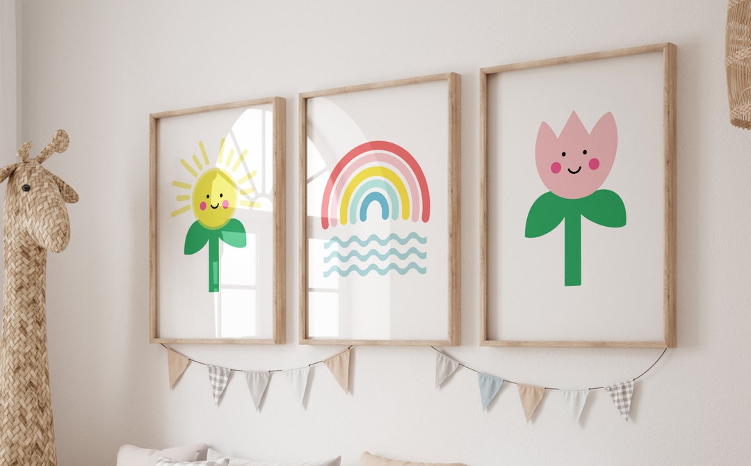 GIRLS Wall Art, Nursery Prints, Set of 3, Modern Nursery Art, Girls ...