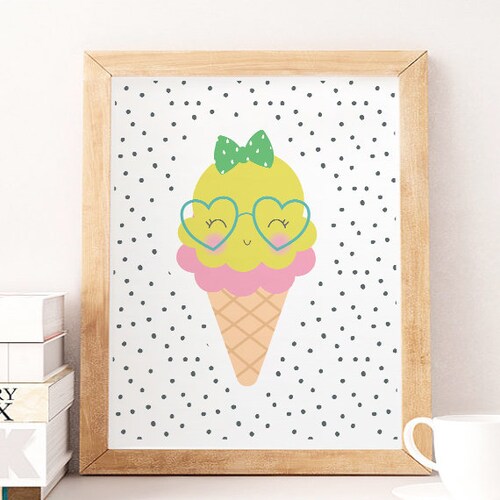 Ice Cream NURSERY Printable Ice Cream With Glasses Nursery Etsy