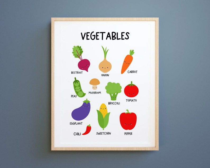 Vegetables Poster: Montessori Nursery Art (Digital Download) learning printable decor image 8