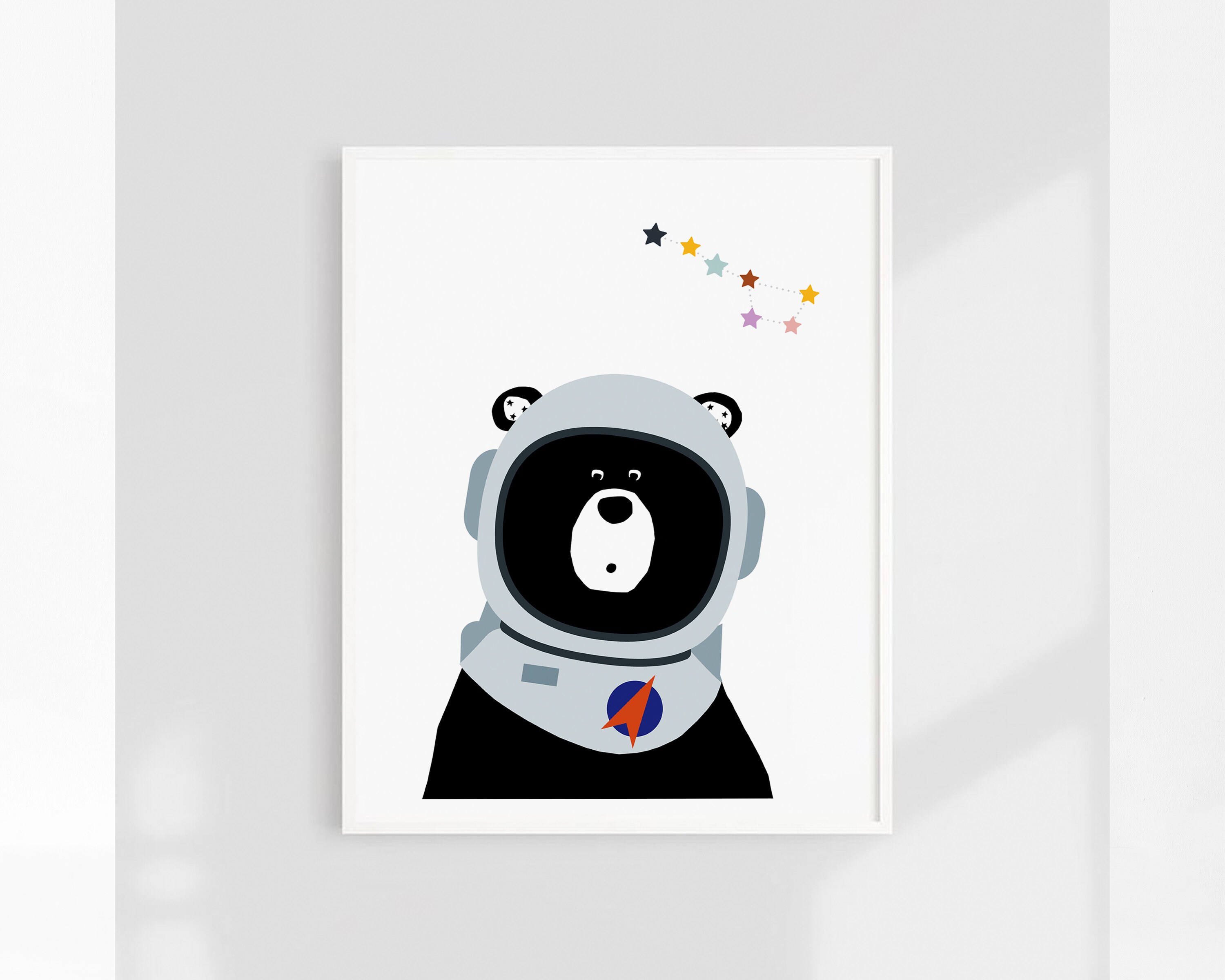 Bear Astronaut Space Print: Modern Nursery Wall Art (digital Download ...
