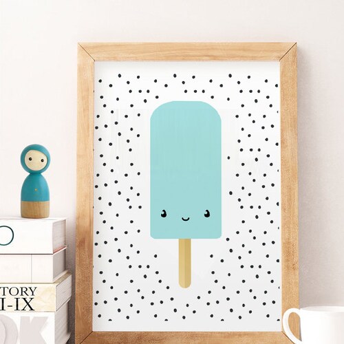 Ice Cream Wall Art Nursery Wall Art Kids Room Decorsummer Etsy
