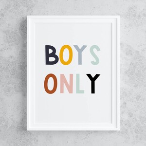Boys Only Print, Nursery Print, Digital Download, Printable Boys ...