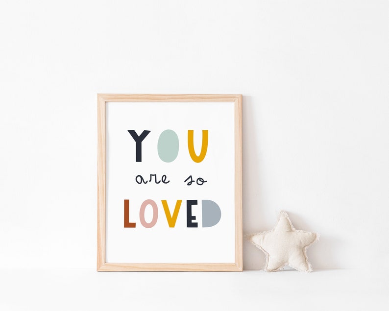 Digital Download, You are Loved, neutral colors, Nursery Printable, Nursery Wall Art, Nursery Prints, You are Loved Sign, quote for kids 