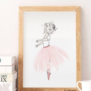 Ballerina wall art, SALE PRINT Girls Room Decor, Pink tutu, Ballerina print, Baby girl nursery wall art,Ballerina art,ballerina Dancer print image 4