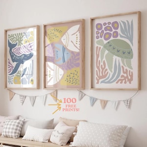 Under the Sea Nursery Print: Pastel Ocean Animals (Digital Download)