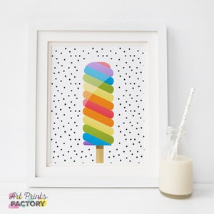 SALE Ice Lolly Print, Ice Cream Art, Sweets Print, Food Wall Art, Kitchen Gift, Summer Print, Stay Cool, Wall Print Ice Cream,MODERN nursery