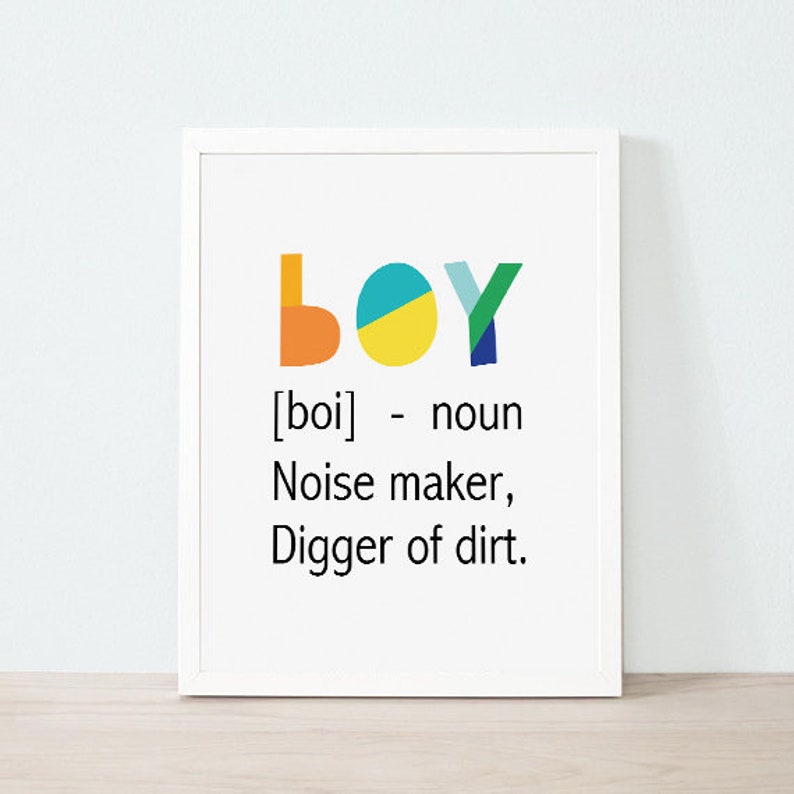 Boy Definition Print Boys Wall Art Definition Print Quote Etsy
