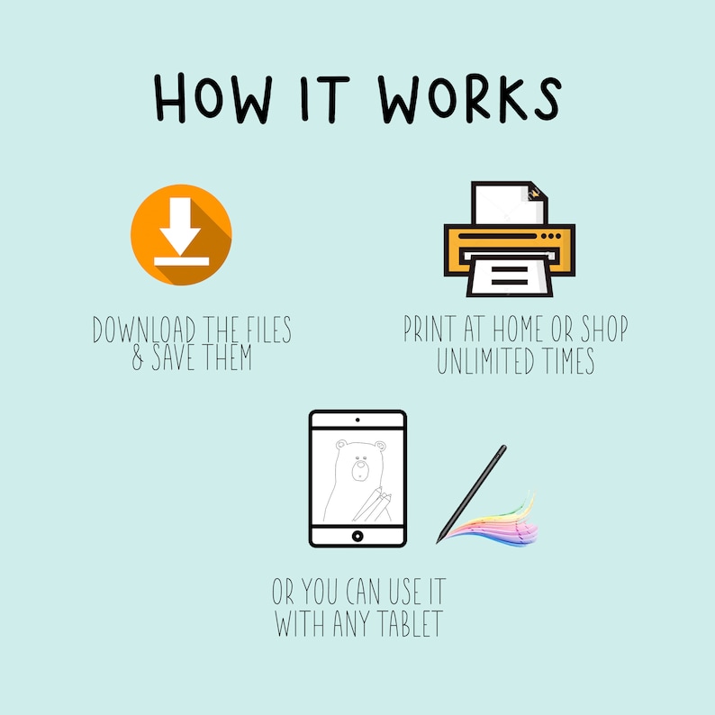 May include: How it works: Download the files and save them. Print at home or shop unlimited times. Or you can use it with any tablet.