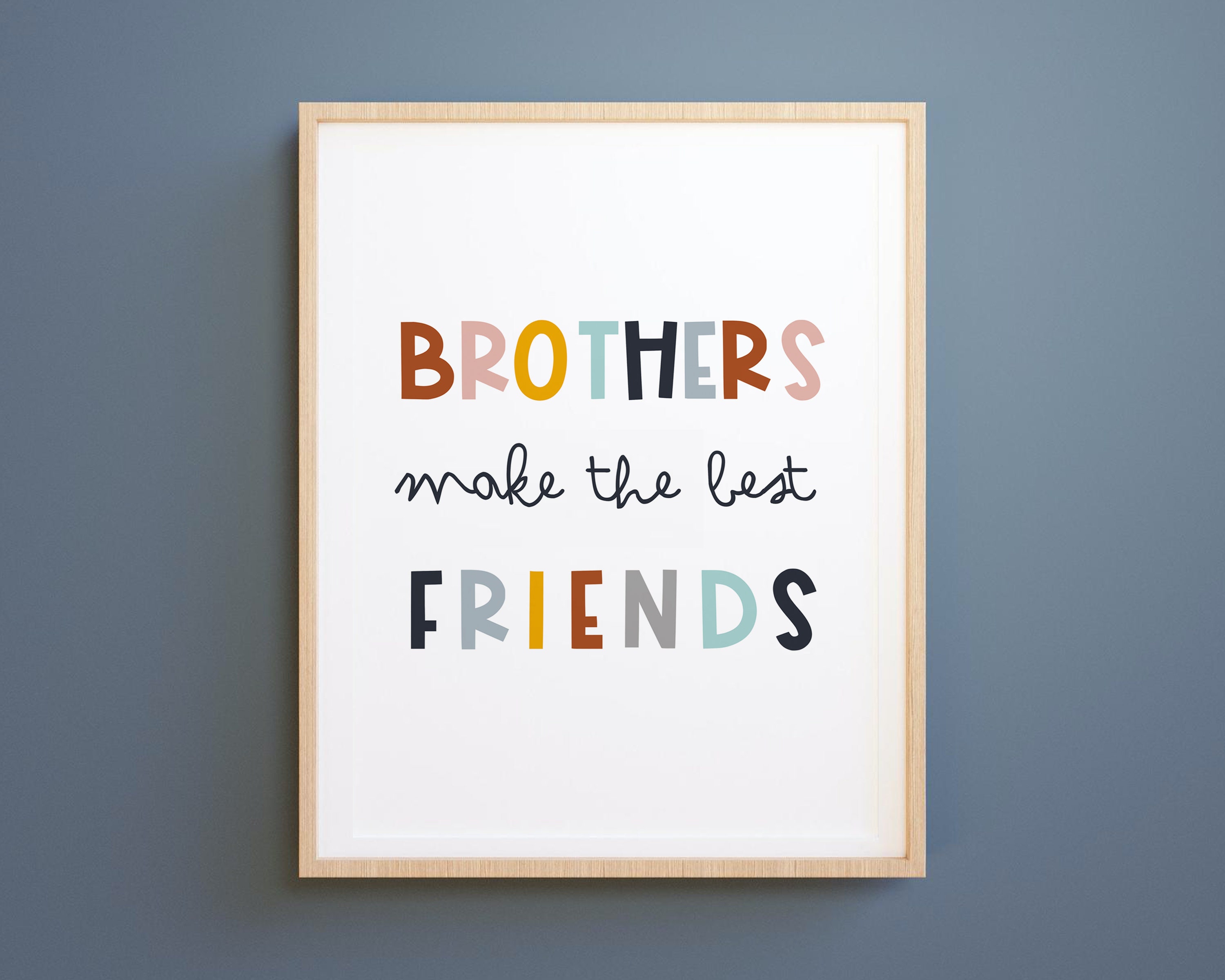 Boys Wall Prints Brothers Make the Best Friends Wall Art Etsy