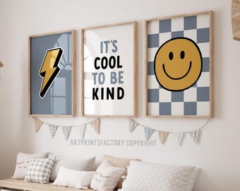 Cool to Be Kind Print, Kids Room Decor (Digital Download) boys gallery wall, printable poster