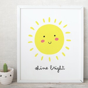 Shine Bright Smile Sun Printnursery Sunshine Print You Are Etsy Uk
