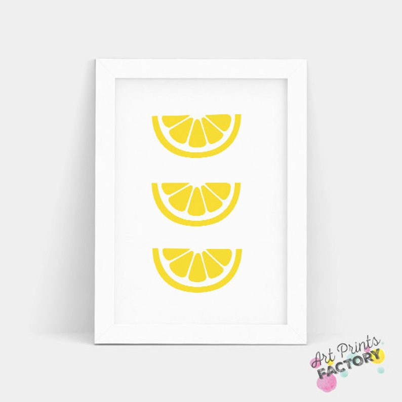 SALE Lemon Print Lemon Decor Lemon Wall Art LEMON Kitchen Etsy