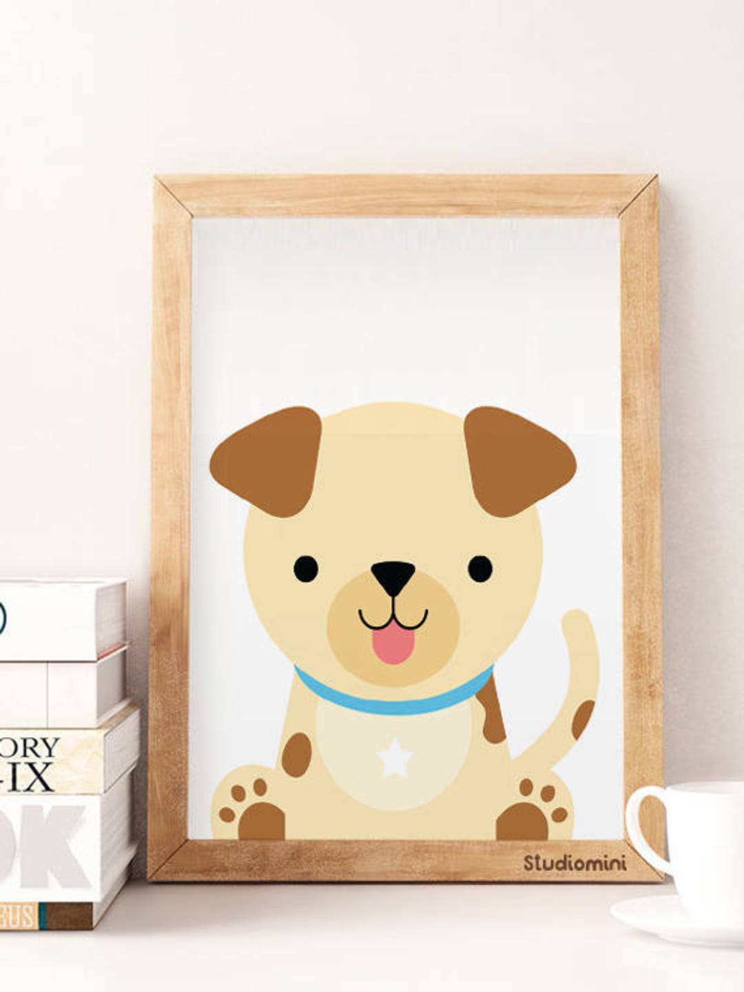 Colorful Dog Wall Print, Nursery Animal Dog Print, Dogs Wall Decor, Dog