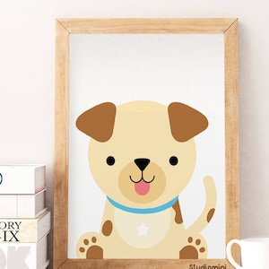 stampa da parete colorata per cani, stampa di animali da vivaio, decorazione da parete per cani, regalo di arte da parete per cani, decorazione da parete autunnale prin animali stampe per cani cani neri