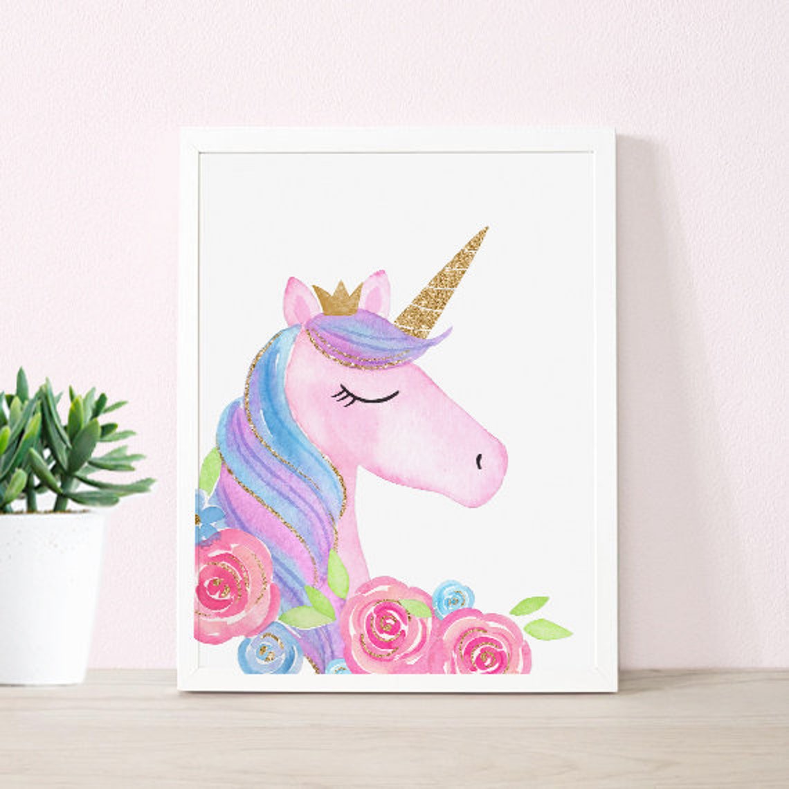 Girls Wall Printables Bedroom Decor Unicorn Nursery Wall Art | Etsy