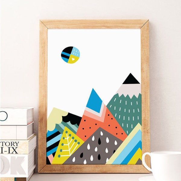 Scandinavian Print KIDS,Mountain Print, Mountains, Scandinavian Art, Mountains Poster, Downloadable Prints, Printable Art, Minimalist Poster