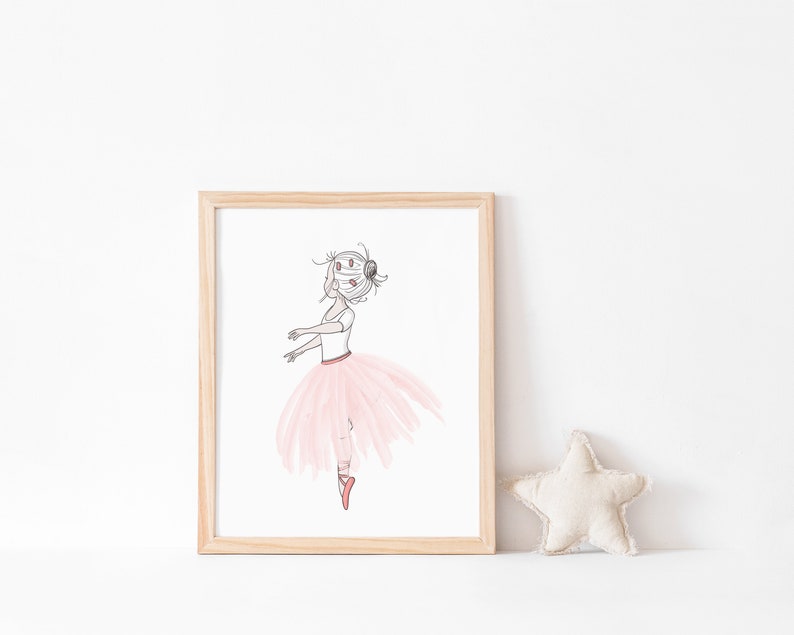 Ballerina wall art, SALE PRINT Girls Room Decor, Pink tutu, Ballerina print, Baby girl nursery wall art,Ballerina art,ballerina Dancer print image 3