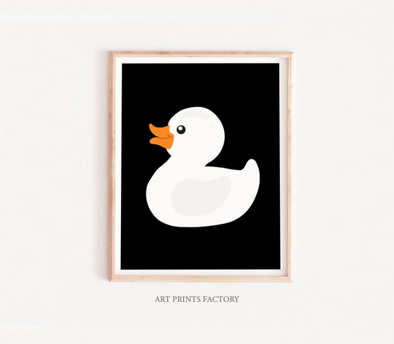 Rubber Duck Nursery Print, Black and White, Kids Room (Digital Download)