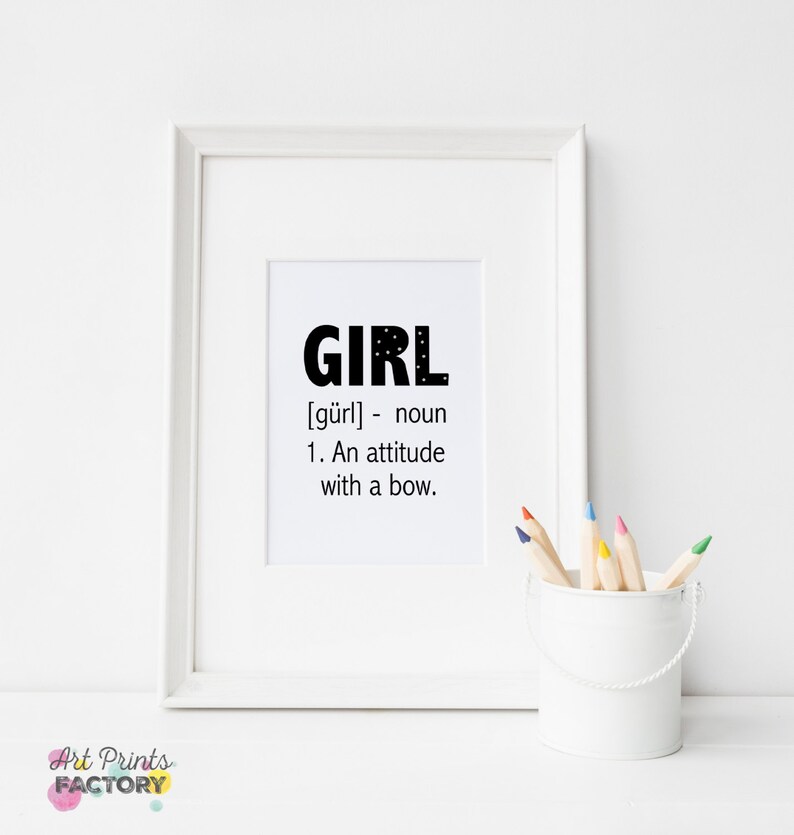 Definition girl Wall Print Girls Room Decor Printable Etsy