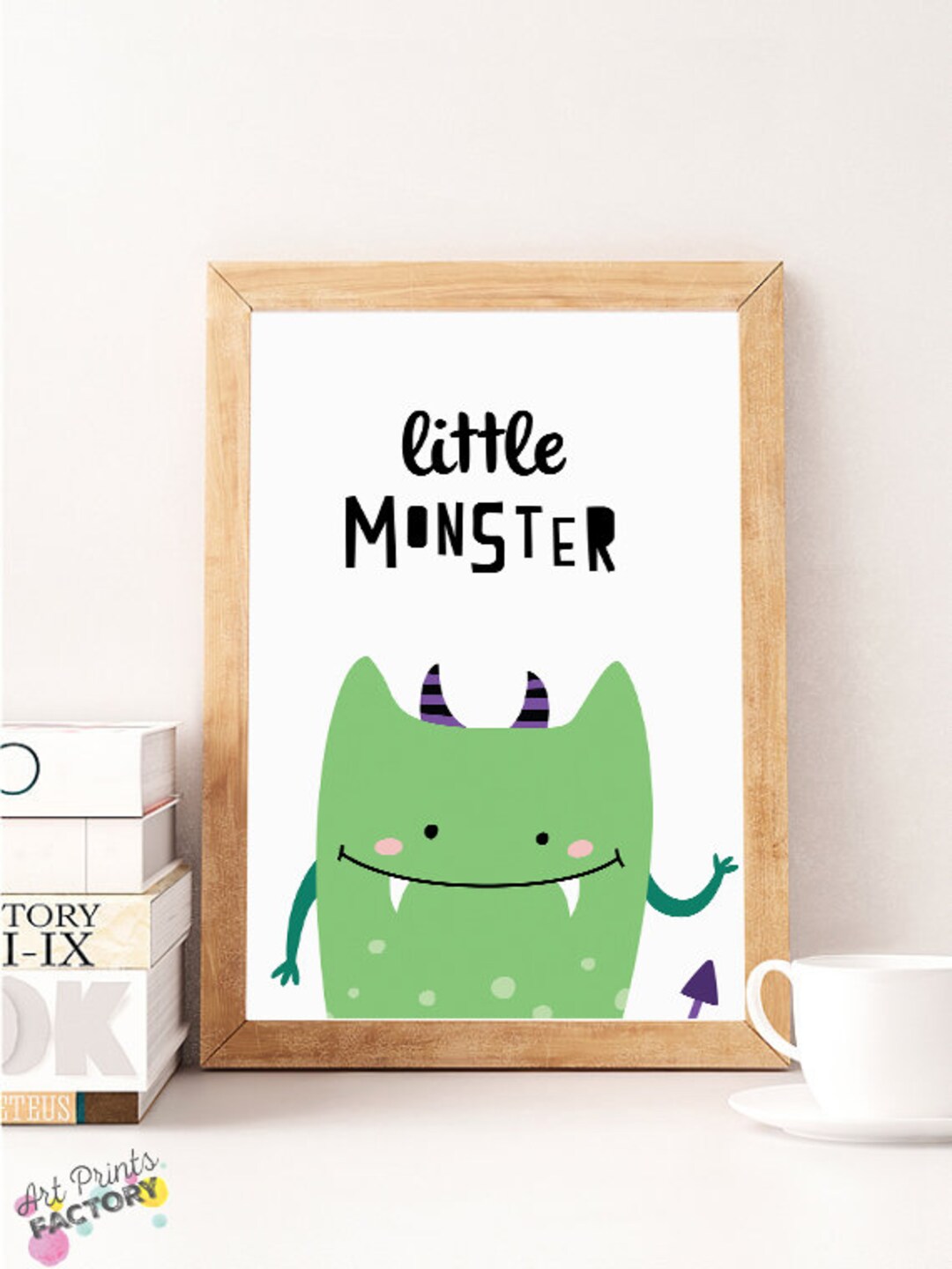 SALE Illustration LITTLE MONSTER Printable Nursery Art - Etsy