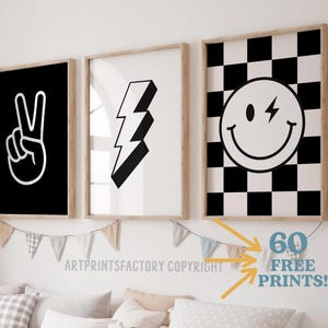 Láminas modernas para habitaciones infantiles: Cuadros en blanco y negro (descargables)