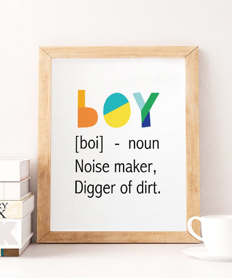 Boy Definition Print Boys Wall Art Definition Print Quote Etsy