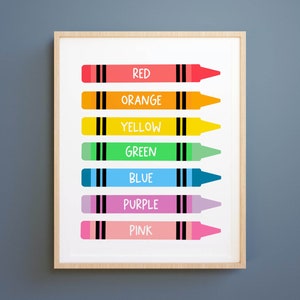 Couleurs Educational Print, Imprimable Wall Art, retour à l’école, Montessori Nursery Poster, Homeschool Decor, Teacher Classroom Decor, nursery