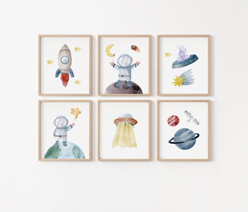 Astronaut Wall Art Space Theme Wall Art Astronaut Poster Etsy