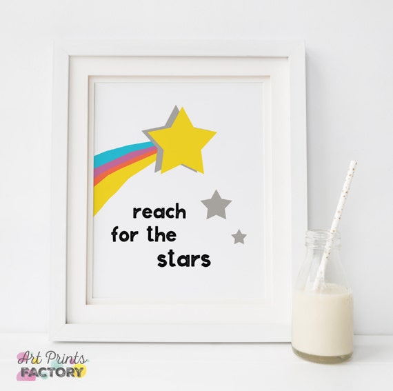 PRINTABLE Reach For the Stars SALE Typography Art | Etsy