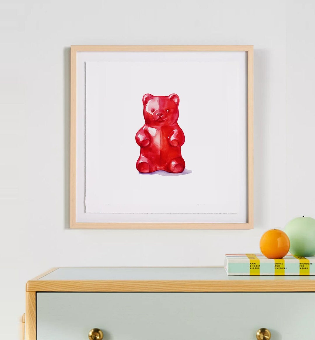 Whimsical Pink Gummy Bear Poster - Vibrant, Candy-Inspired Wall Art Decor –  Poster Wall