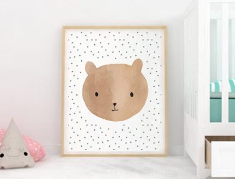 Gender neutral nursery art, SEt of 3, Baby shower gift Nursery art set Nursery prints Nursery posters Woodland animals wall art image 3