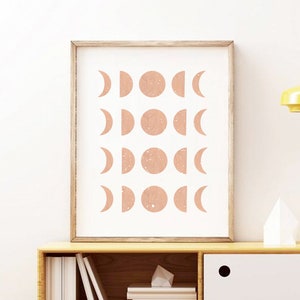 Moon Phase Prints, neutral color Moon Phases Wall Decor,Moon Print,Wall Art, Prints, Wall Decor,Printable Art, Lunar, living room,home decor